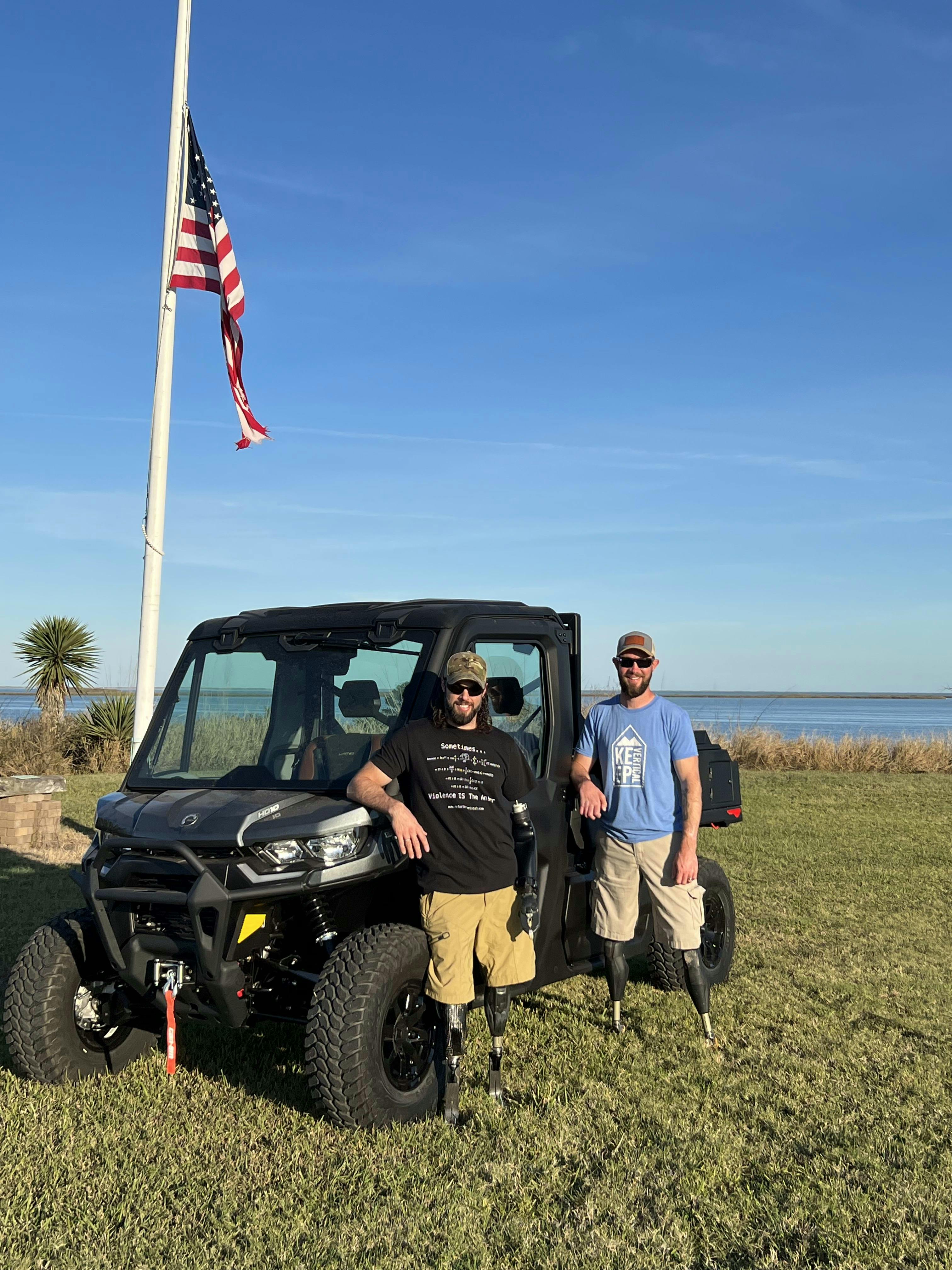 Andrew Bottrell and Jed Morgan with Andrew's Canam UTV.